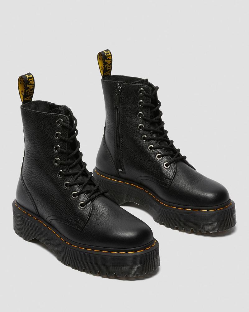 Dr Martens Jadon Pisa Leren Platform Laarzen Heren Zwart | NL 254LIS